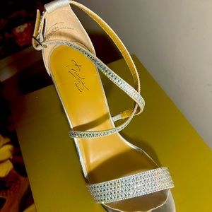 Silver heels with a little glitter worn only once great condition